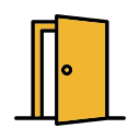 Žlutá Ikona Otevřených Dveří